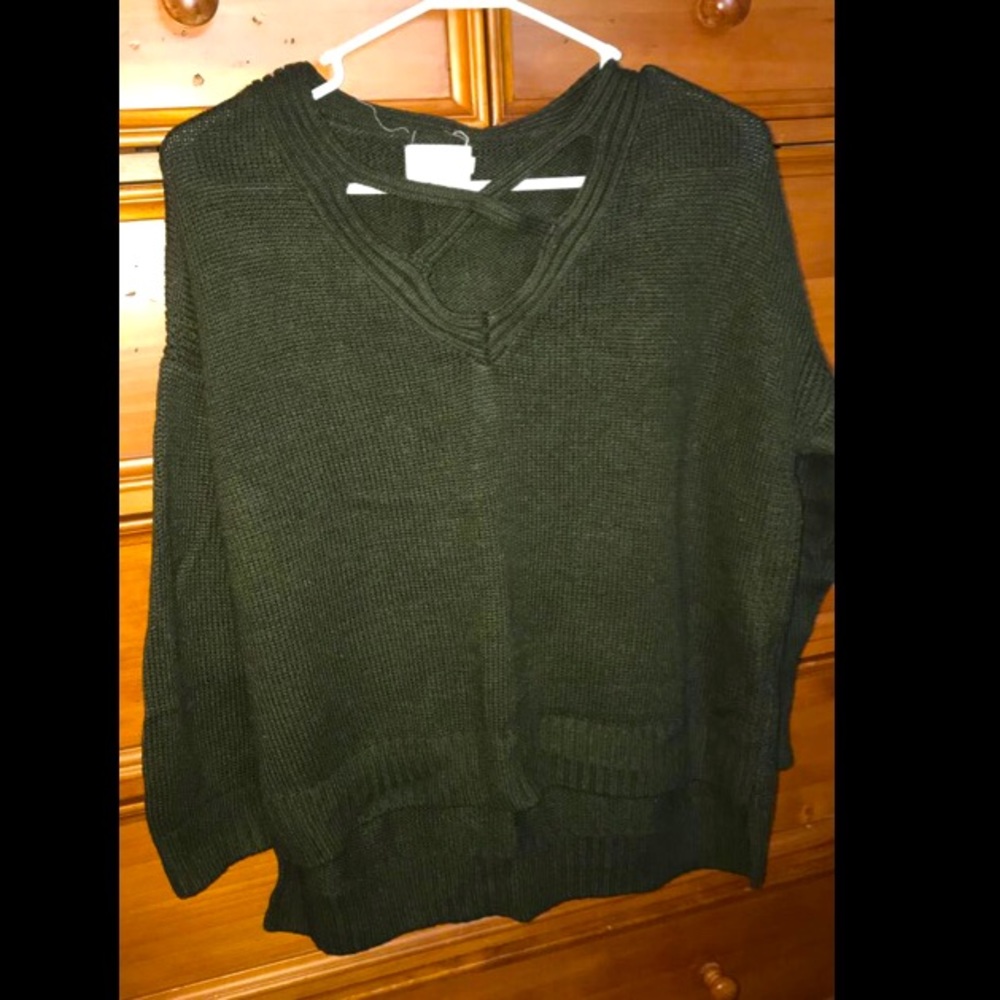 Green knit sweater